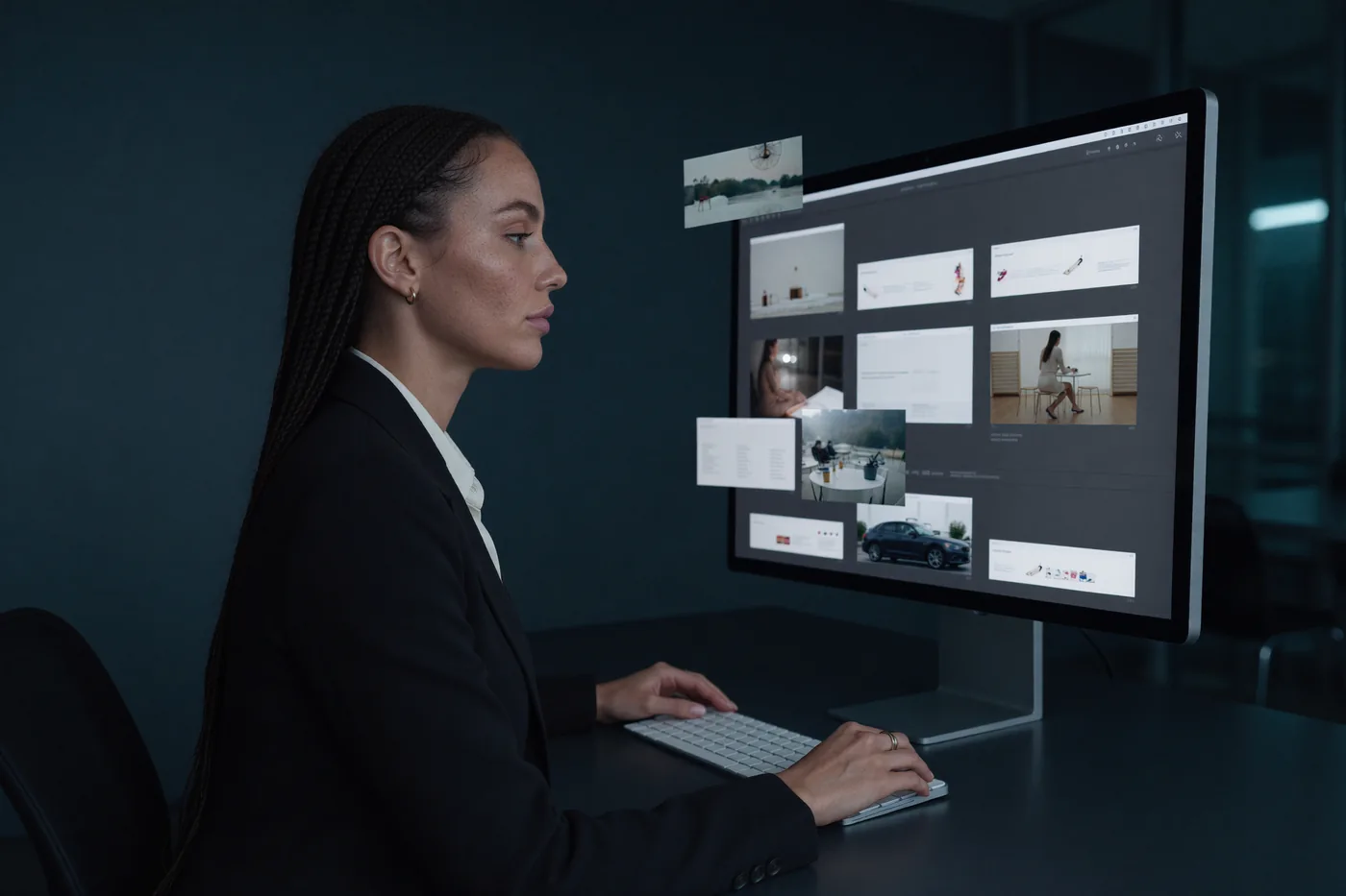 Progettazione di un sito web con intelligenza artificiale su grande schermo