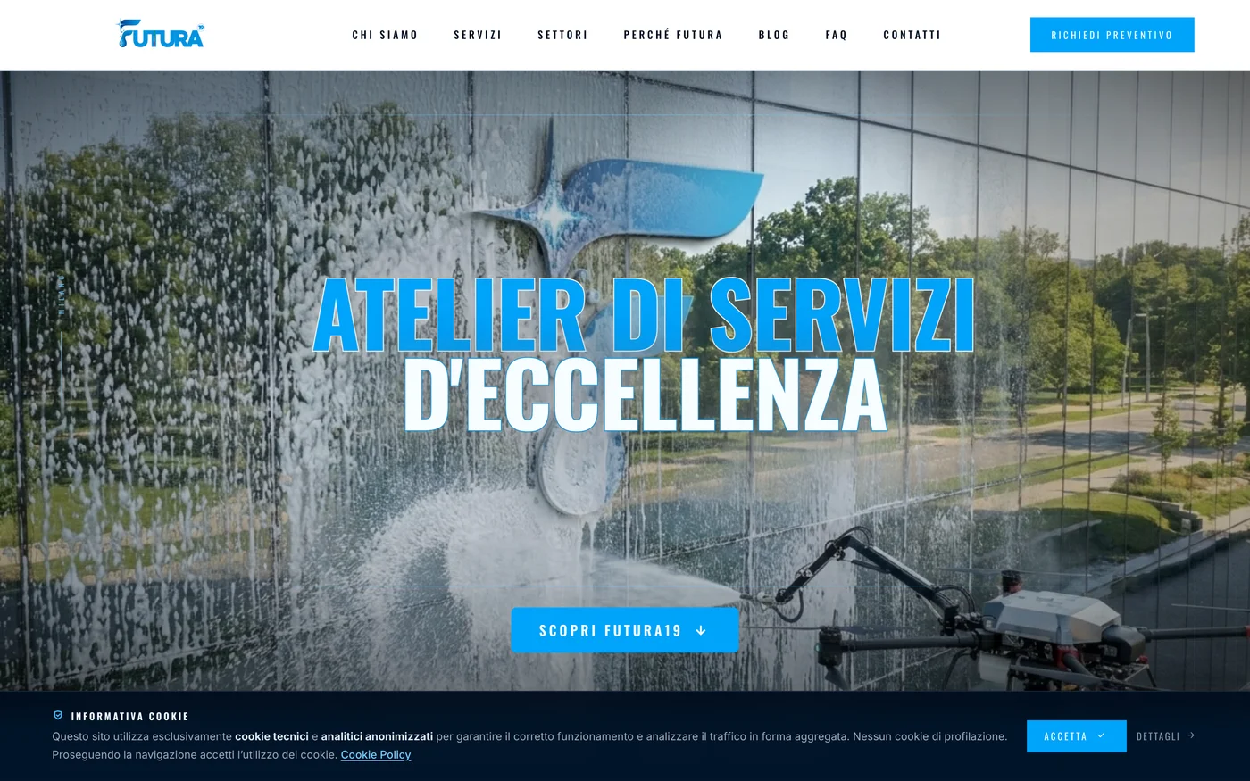 Home del nuovo sito Futura19 — Atelier di Servizi d'Eccellenza