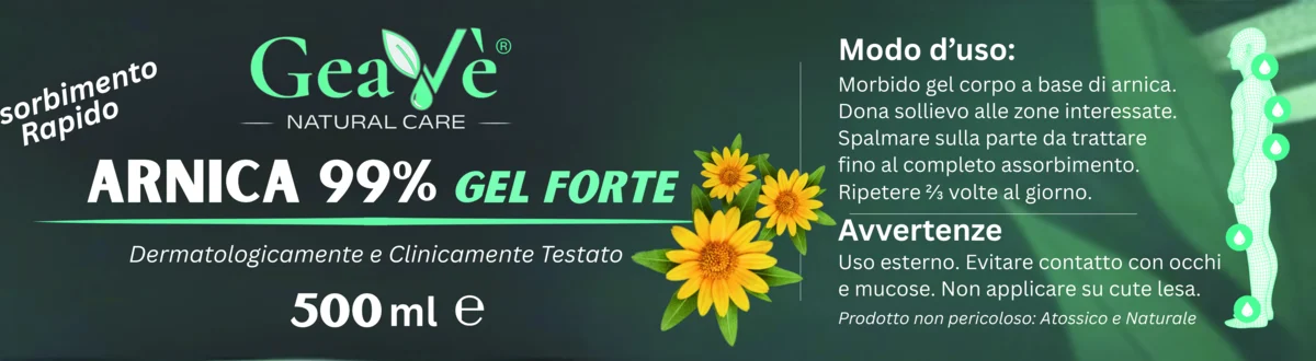 Etichetta Arnica 99% 500 ml GeaVè